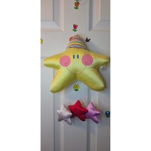 1983 Graphics International Vintage Baby Nursery Decor Wall Hanging Happy Stars